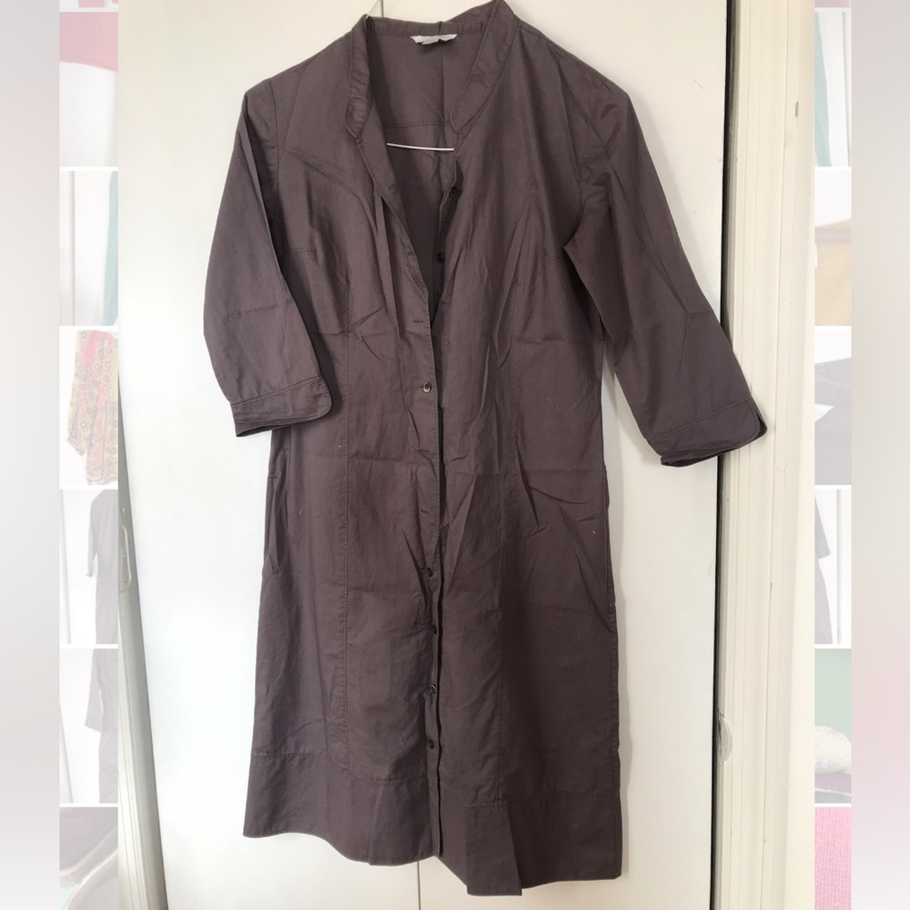 Garnet Hill Shirtdress, grey, size 4, 2 of 2